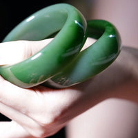 TOP GRADE SIBERIAN JADE BANGLES - ONE PAIR  #1892