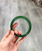 Siberian Jade Bangle Spinach Green Red Skin No.7 Mine Natural Jade Bracelet 59mm #133