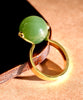18K 14mm Lucky Bead Jade Ring #2895