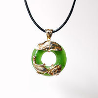 Golden Fish and Lotus Polar Jade Pendant #1332-2