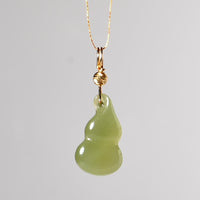 14K Hetian Jade Gourd Pendant #1084