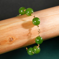 12mm Polar Jade Starry Beaded Bracelet #2758