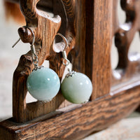 14mm Jadeite Ball Earrings #2523