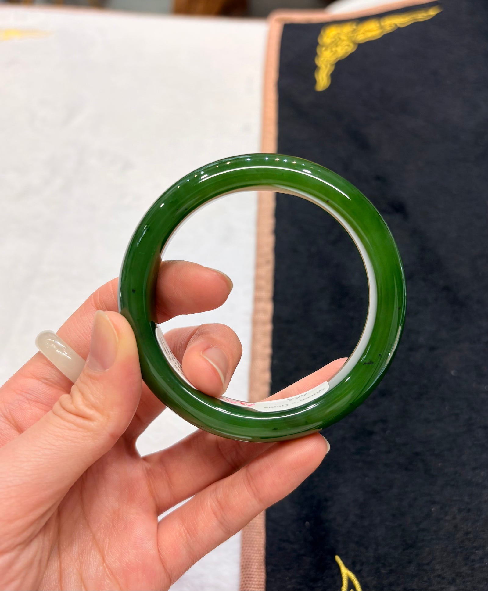 AAA Polar Jade Bangle 55.5mm #1235