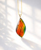 Canadian Ammolite Pendant AAA Grade 14K Rainbow Pendant Freeform Natural Stone 48mm #273
