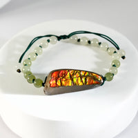 Double-Side Ammolite Hetian Jade Bracelet #1313