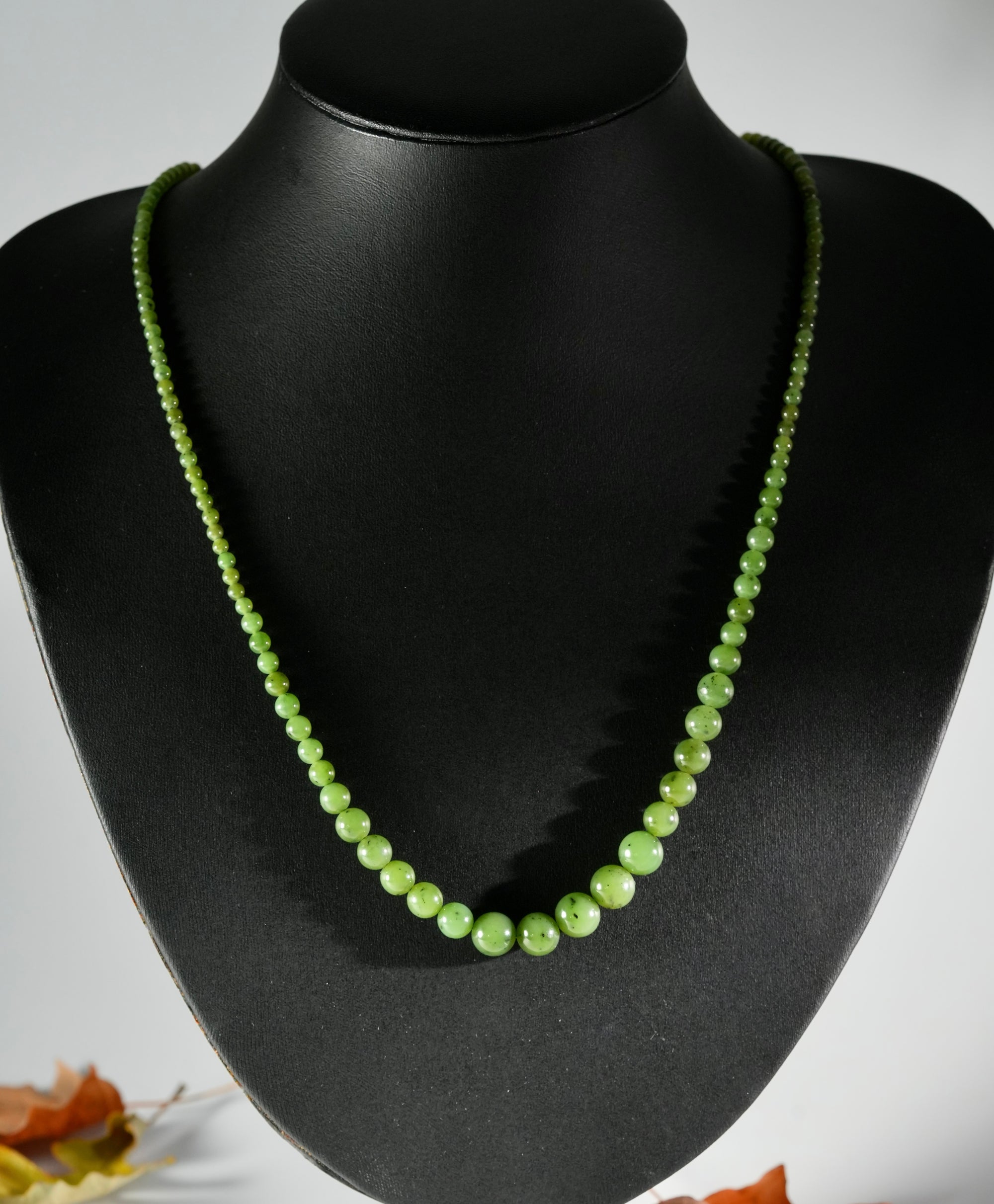 4-10mm Jade Beaded Necklace #2533
