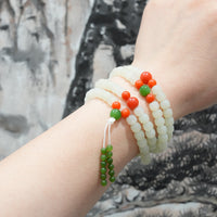 108 White Jade 2-in-1 Necklace and Bracelet