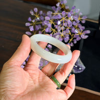 Mutton Fat White Jade Bangle 57mm #861