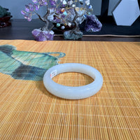 Siberian White Jade Bangle 57mm #859