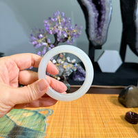 Siberian White Jade Bangle 57mm #859