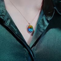 18k Oval Ammolite Pendant #2301