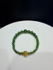 Descending Jade Beaded Rutilated Gold Quartz Bracelet