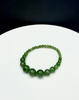 Jade beaded bracelet, Natural nephrite jade, crystal bracelet 