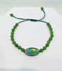 Natural Canadian Polar Jade & Ammolite Bracelet AAA Grade 4mm - Handcrafted Protection & Good Luck Talisman｜#5016