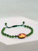 Natural Canadian Polar Jade & Ammolite Bracelet AAA Grade 4mm - Handcrafted Protection & Good Luck Talisman｜#5015
