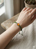 Natural Canadian Polar Jade & Ammolite Bracelet AAA Grade 4mm - Handcrafted Protection & Good Luck Talisman｜#5015