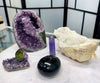 White Crystal Treasure Bowl, Black Tourmaline, Purple Fluorite, Amethyst and Ammolite