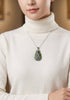 Jade Pendant Peacock Design Silver Wire Inlay Enamel Natural Jade #1779