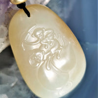 MONKEY WHITE JADE PENDANT #1748