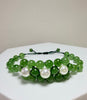 Jade And Pearl Hand-braided Bracelet|#5017