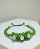 Jade And Pearl Hand-braided Bracelet|#5017