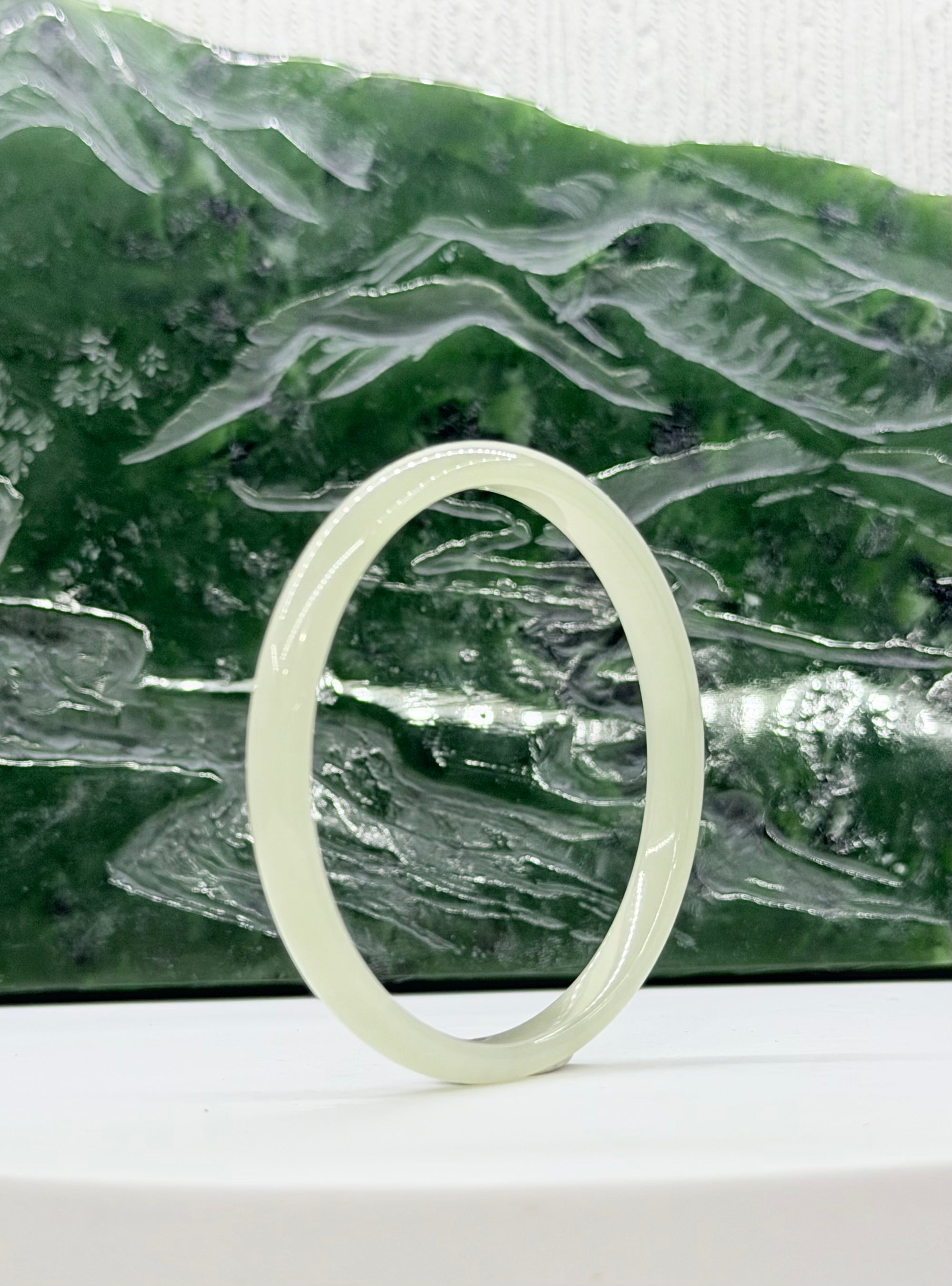 Hetian Jade Bangle Natural Jade Bracelet 52.7mm | Shipped from Canada| #2854