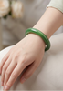 Siberian Chatoyant Jade Bangle | Ultra-Rare Natural Green Cat’s Eye | Natural Jade Bracelet 58mm | #5024