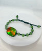 Natural Canadian Polar Jade & Ammolite Bracelet - Handcrafted Protection & Good Luck Talisman｜#5026