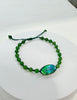 Canadian Polar Jade & Ammolite Bracelet - Handcrafted Protection & Good Luck Talisman｜#3250