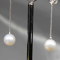 CULTURED FRESHWATER PEARL DIAMOND EARRINGS #1619