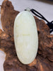 Hand-Carved Natural White Nephrite Jade Shouxing ("God of Longevity") Hand Piece | #5030