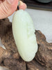 Hand-Carved Natural White Nephrite Jade Shouxing ("God of Longevity") Hand Piece | #5030