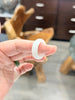 Natural Hetian Nephrite Jade Domed Wide Band Ring – White Size 9| Certified in Canada|#5035