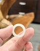 Natural Hetian Nephrite Jade Domed Wide Band Ring – White Size 5| Certified in Canada|#5037