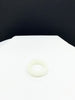 Natural Hetian Nephrite Jade Domed Wide Band Ring – White Size 5| Certified in Canada|#5037