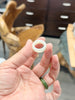 Natural Hetian Nephrite Jade Domed Wide Band Ring – White Size 5| Certified in Canada|#5038
