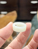 Natural Hetian Nephrite Jade Flat Wide Band Ring – White Size 4| Certified in Canada|#5040
