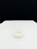 Natural Hetian Nephrite Jade Flat Wide Band Ring – White Size 4| Certified in Canada|#5040