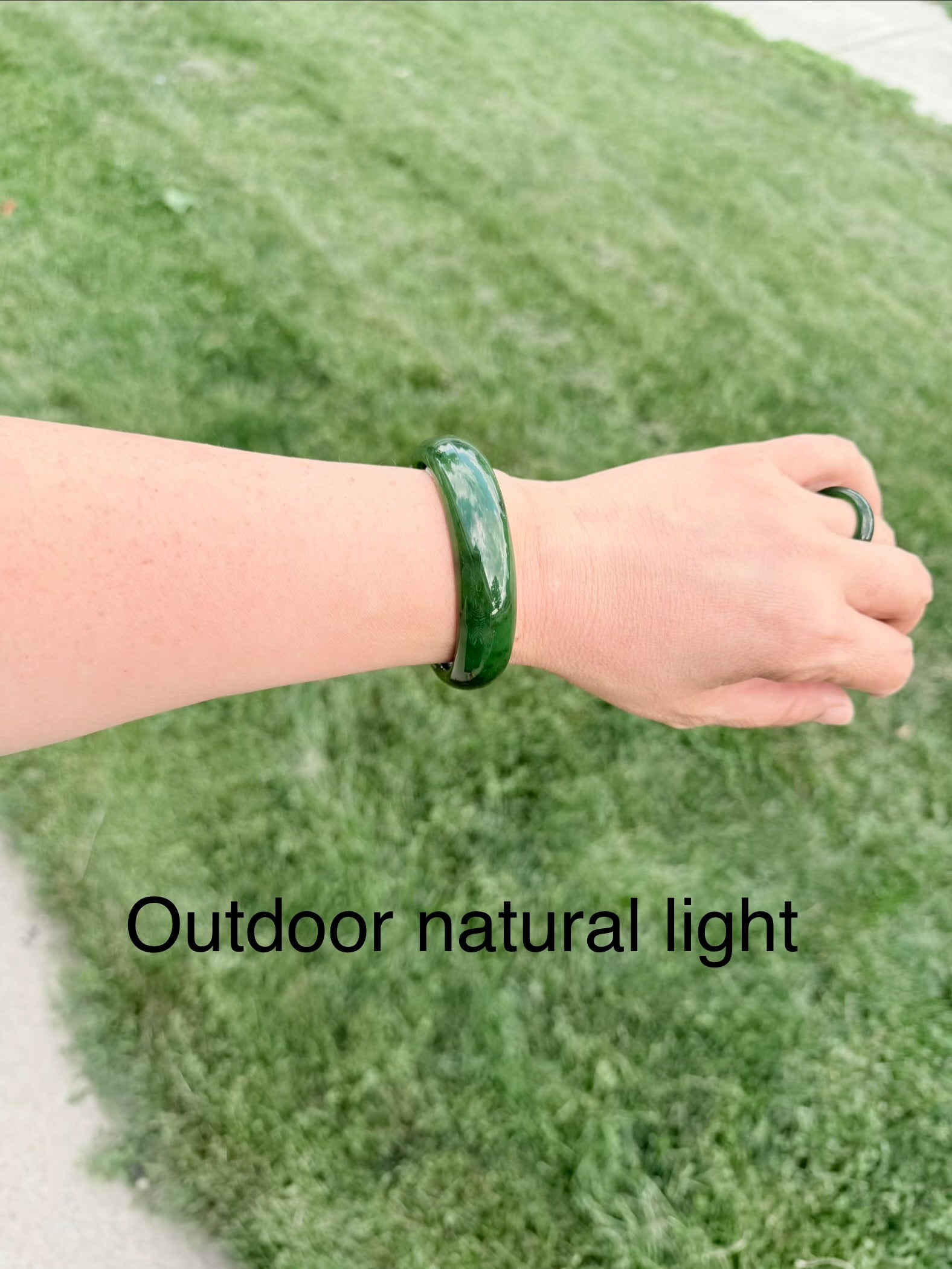 Canadian Polar Jade Bangle Natural Jade Bracelet A Grade 58mm | #5042
