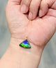 Authentic Alberta Ammolite Pendant Necklace– 14K Gold Filled, Grade AA Green & Violet Fire Spectrum|#3270