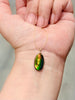 Authentic Alberta Ammolite Pendant Necklace– 14K Gold Filled, Grade AA Green & Golden Fire Spectrum|#3246