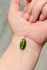 Authentic Alberta Ammolite Pendant Necklace– 14K Gold Filled, Grade AA Green & Golden Fire Spectrum|#3246