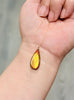 Authentic Alberta Ammolite Teardrop Pendant Necklace– 14K Gold Filled, Grade AA Green Golden Red Fire Spectrum|#3266
