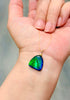 Authentic Alberta Ammolite Dome Pendant Necklace– 14K Gold Filled, Grade AA Green & Violet Fire Spectrum|#3275