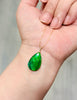 Authentic Alberta Ammolite Teardrop Pendant Necklace– 14K Gold Filled, Grade A+ Green & Violet Fire Spectrum|#3274