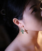 FLOWER CROSS JADE EARRINGS #1072