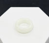 Natural Hetian Nephrite Jade Domed Wide Band Ring – White Size 6| Certified in Canada|#5052