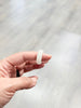 Natural Hetian Nephrite Jade Domed Wide Band Ring – White Size 6| Certified in Canada|#5052