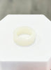 Natural Hetian Nephrite Jade Flat Cut Band Ring – White Size 6| Certified in Canada|#5053